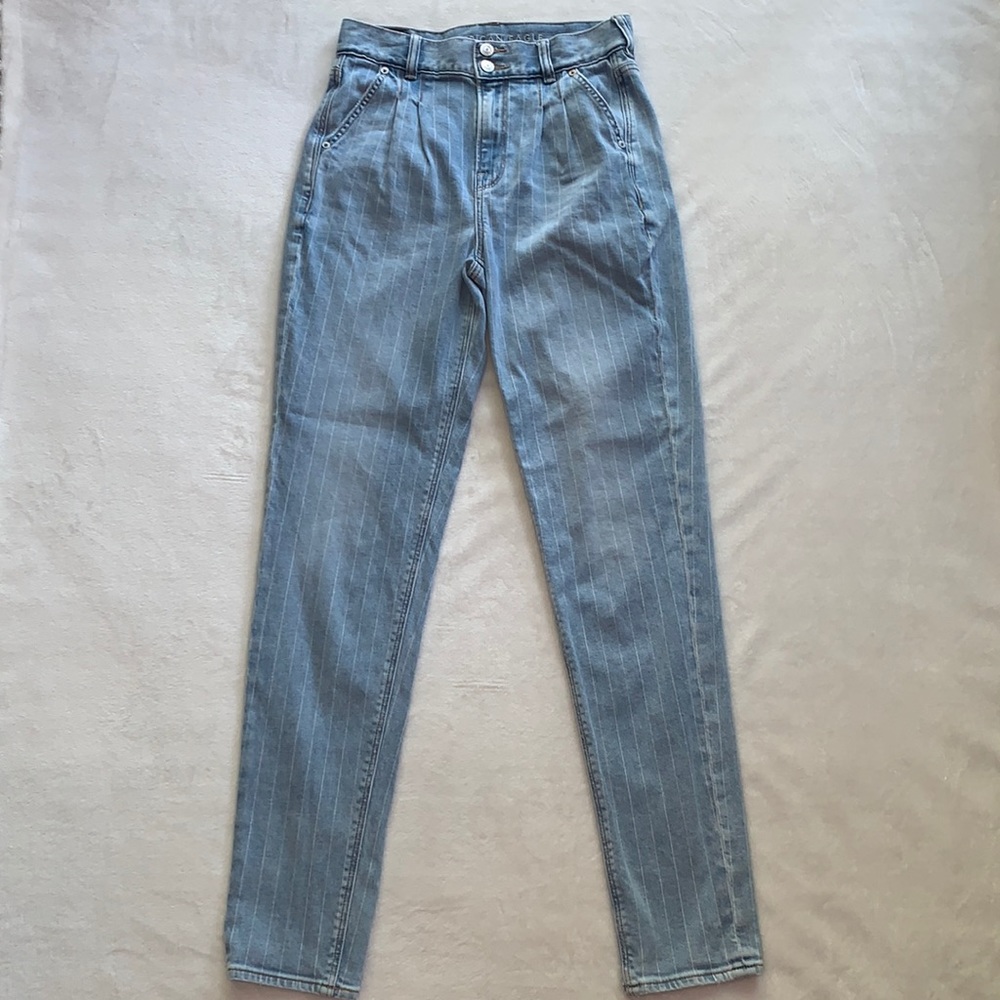AEO✨High Rise-Striped-Mom Jean 0 X-Long!